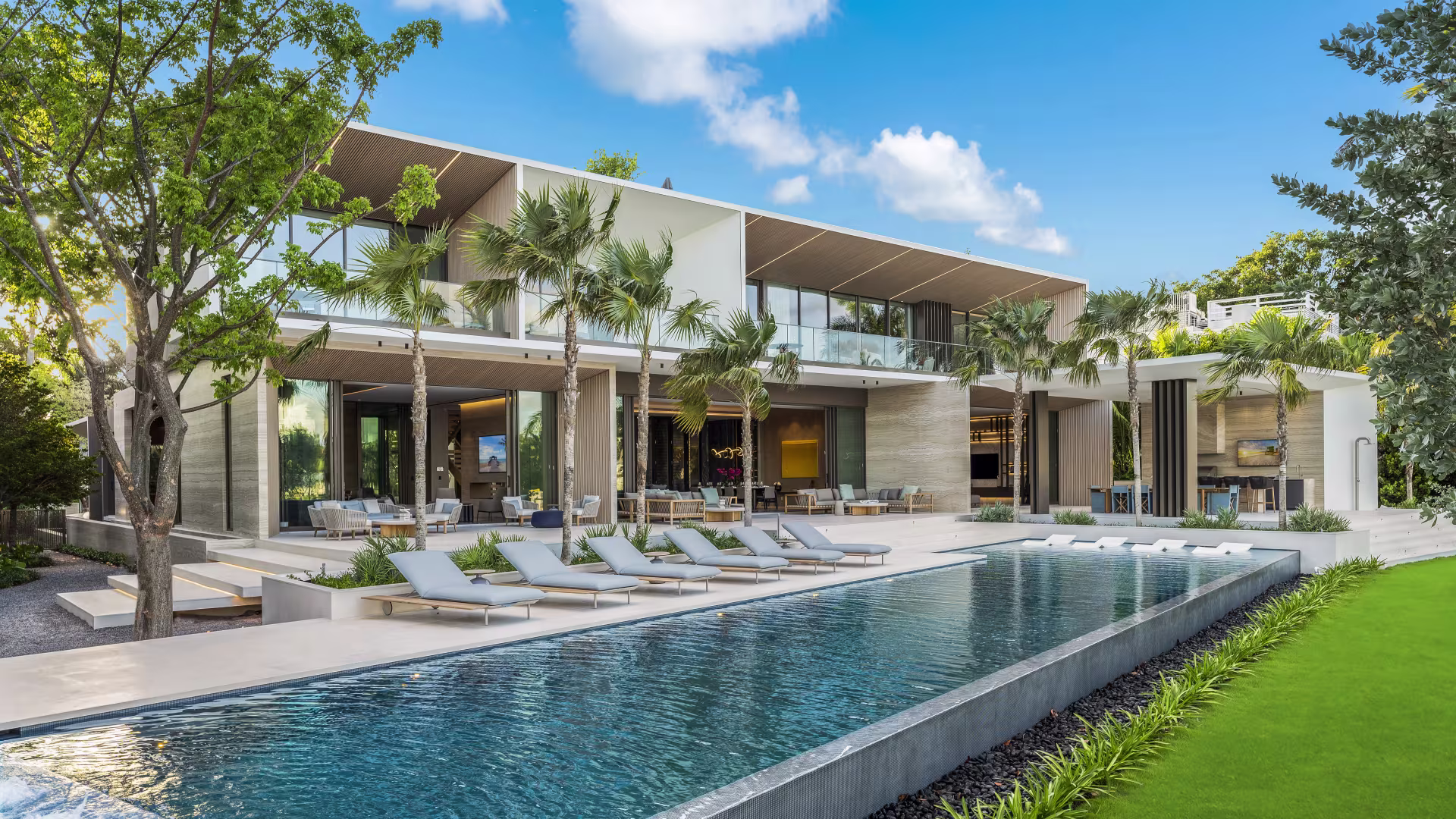 Indian Creek contemporary waterfront estate with infinity pool